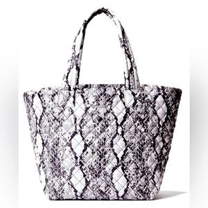 NEW MZ Wallace Metro Tote w Pouch Grey Black White Snake Print NWOT Travel Bag